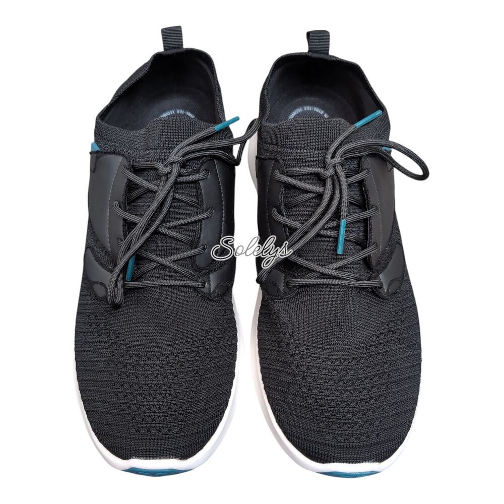 Vessi Everyday Move Mens 12 Waterproof Onyx Black White Knit Dyma-Tex Sneaker